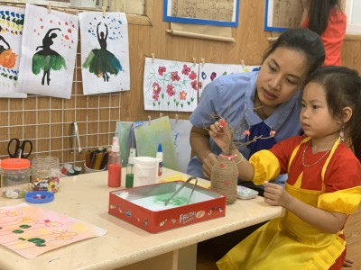Hoạt động góc của cô và trò lớp A5