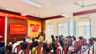 CHI BỘ TRƯỜNG MẦM NON QUANG TRUNG TỔ CHỨC HỘI NGHỊ KIỂM ĐIỂM, ĐÁNH GIÁ VÀ XẾP LOẠI CHẤT LƯỢNG TỔ CHỨC ĐẢNG VÀ ĐẢNG VIÊN NĂM 2025